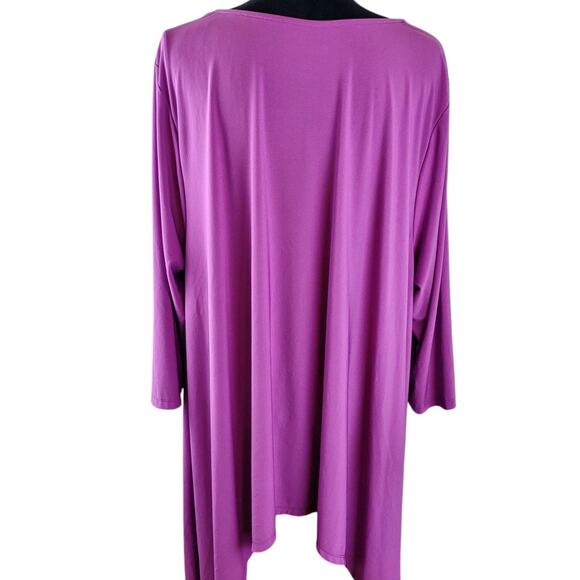 ROAMAN'S Women's Tunic Blouse 2X Purple Polyester Spandex Casual Semi Formal - Picture 3 of 5